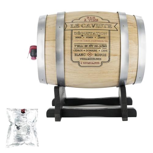 Distributeur de vin tonneau 3L Bistrot gris