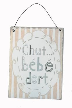 Plaque metal bebe dort garcon