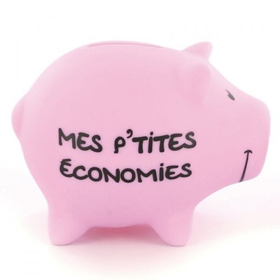 Tirelire cochon rose : Mes ptites économies