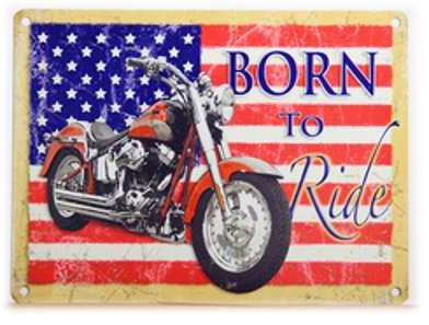 Plaque metal born to ride