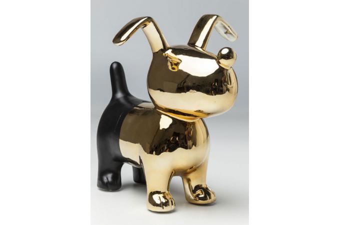 Tirelire chien doré-noir DOG Declikdeco