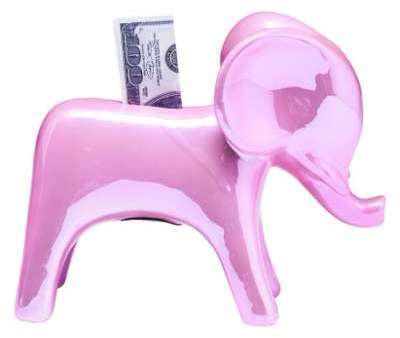 Tirelire design en grès laqué Eléphant 21 cm