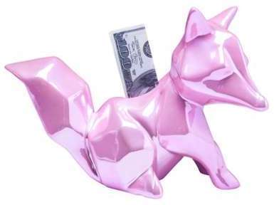 Tirelire design en grès laqué Renard 24 cm