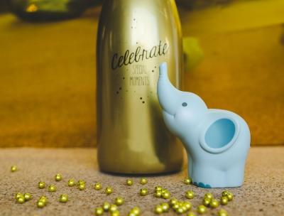 Tirelire Eléphant Balthazar 10 cm - Bleu