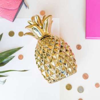 Tirelire Dorée Ananas