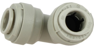 Raccord rapide coudé union double femelle 10 mm