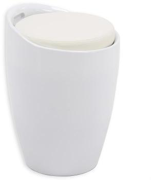 Tabouret coffre de rangement DANIEL blanc Tabouret coffre de rangement