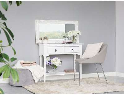 Console 2 tiroirs en MDF blanc Lowell Console 2 tiroirs en MDF blanc