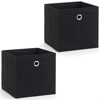 Lot de 2 tiroirs en tissu ELA noir Lot de 2 tiroirs en tissu