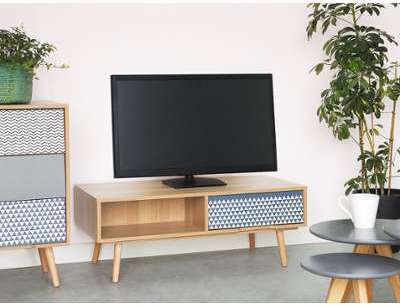 Meuble TV marron avec tiroir Hardwick Meuble TV marron avec tiroir