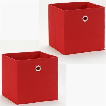 Lot de 2 tiroirs en tissu ELA, rouge