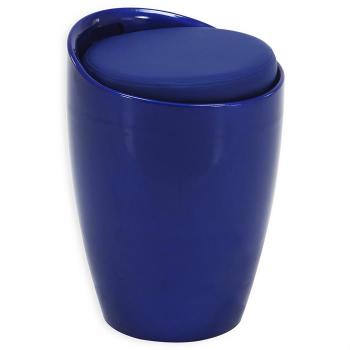 Tabouret coffre de rangement DANIEL bleu Tabouret coffre de rangement