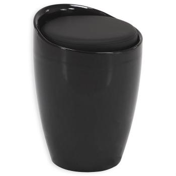 Tabouret coffre de rangement DANIEL noir Tabouret coffre de rangement