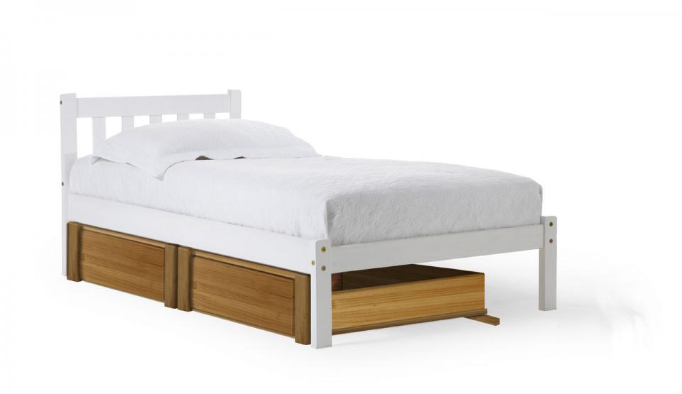 Tiroir-lit 190 cm en pin massif coloris Antique
