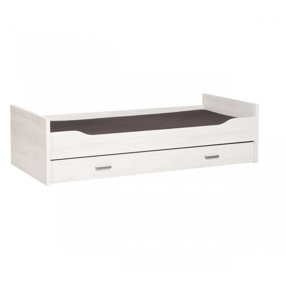 Lit Tiroir Enfant 90x200 Blanc Imitation Chêne LT3002 Lit Tiroir Enfant 90x200 Blanc