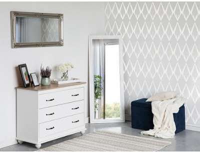Commode blanche 3 tiroirs Everett Commode blanche 3 tiroirs