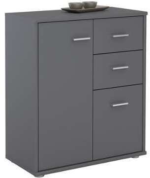 Buffet REMY 2 portes 2 tiroirs mélaminé gris mat Buffet REMY 2 portes 2 tiroirs