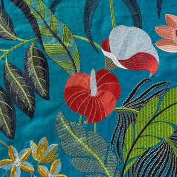 Nobilis - Tissu brodé Hibiscus