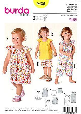 Patron burda 9435 vêtements estivaux enfants