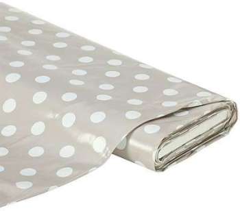 Toile cirée pois taupe blanc Toile cirée pois taupe blanc