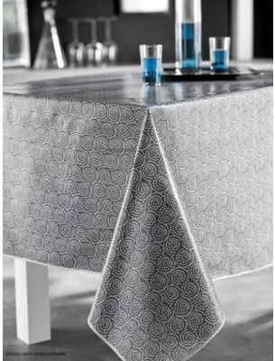 Nappe en toile cirée ronde 140 cm SAIGON ZINC