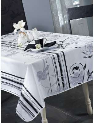 Nappe en toile cirée ronde 140 cm DESIGN noir
