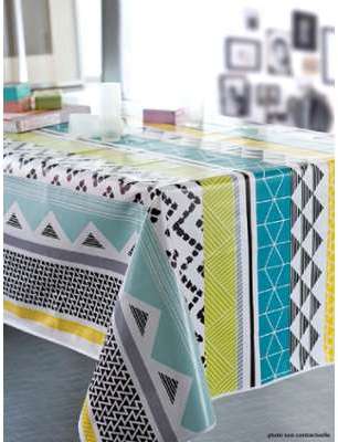Nappe en toile cirée ronde 140 cm graphicmix