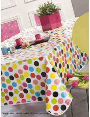Nappe en toile cirée au mètrage modèle PASTILLES Nappe en toile cirée au mètrage
