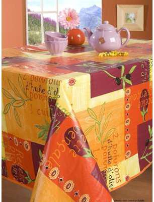 Nappe en toile cirée au mètrage modèle Recette provençale Nappe en toile cirée au mètrage