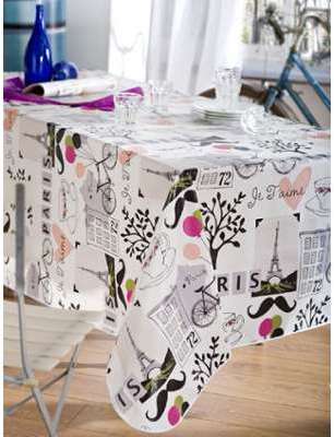 Nappe toile cirée ø 140 cm PARIS JE TAIME