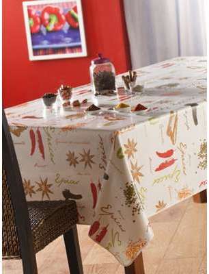 Nappe en toile cirée au mètrage modèle AROMATES EPICES Nappe en toile cirée au mètrage