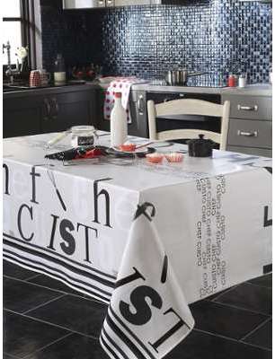 Nappe toile cirée rond 140 cm Chef Cuisto gris