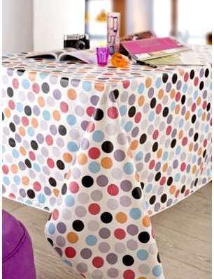 Nappe toile cirée ø 140 cm PASTILLES GRIS