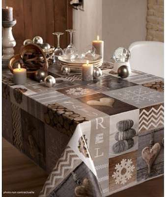 Nappe en toile cirée ovale 140X240 cm Naturel