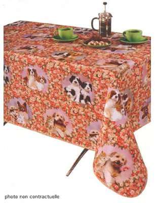Nappe en toile cirée ovale 140X240 cm chien chat Nappe en toile cirée ovale