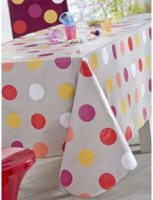 Nappe en toile cirée ovale 180X240 cm POP DOTS ORA