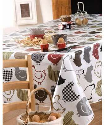 Nappe en toile cirée ovale 180x240 cm Poule fashion Nappe en toile cirée ovale