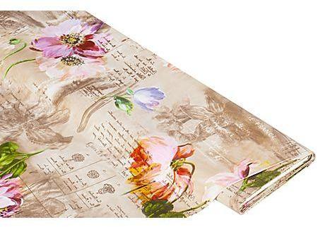 Linge de table épongeable - toile cirée avec fleurs Linge de table épongeable