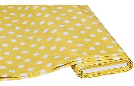 Toile cirée pois jaune blanc 310 g m Toile cirée pois jaune blanc