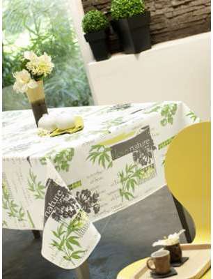Nappe en toile cirée carrée 180X180 cm NATURE BIO Nappe en toile cirée carrée