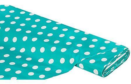 Toile cirée pois turquoise blanc Toile cirée pois turquoise
