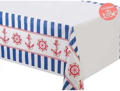 Nappe en plastique « Levons l?ancre » 137 x 259 cm