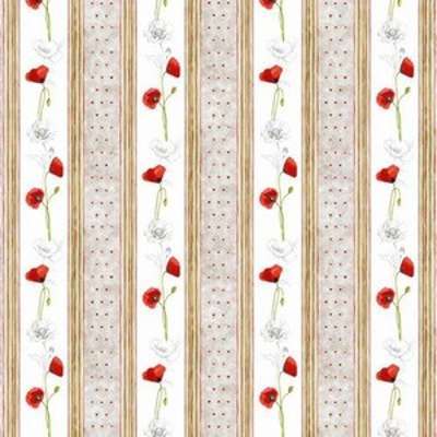Toile cirée ronde coquelicot rouge