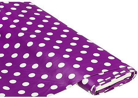 Tissu toile cirée pois violet blanc Tissu toile cirée pois violet