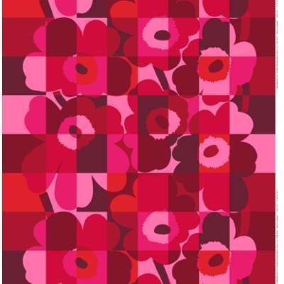 Toile cirée Ruutu-Unikko rouge-rose