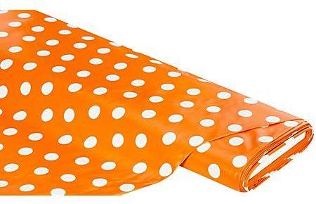 Toile cirée pois orange blanc Toile cirée pois orange blanc