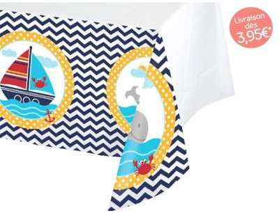 Nappe en plastique « Mon petit marin » 137 x 259 c