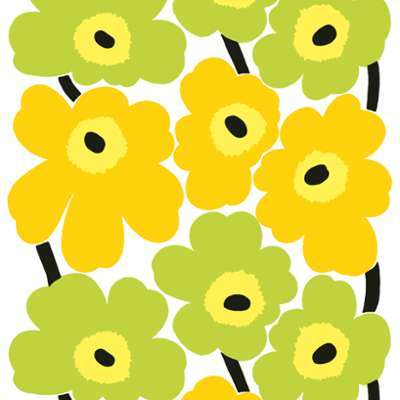 Toile cirée Unikko lime-jaune