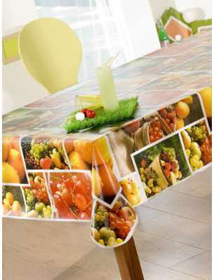 Nappe en toile cirée au mètrage modèle FRUITS D ETE Nappe en toile cirée au mètrage