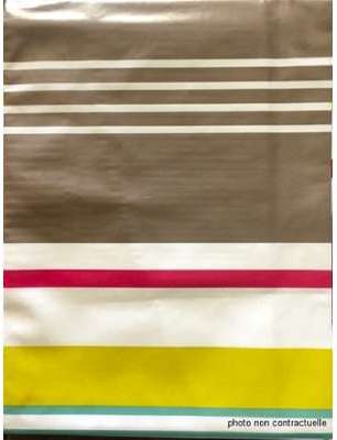 Nappe en toile cirée ovale 140X240 cm Colorama sripe Nappe en toile cirée ovale